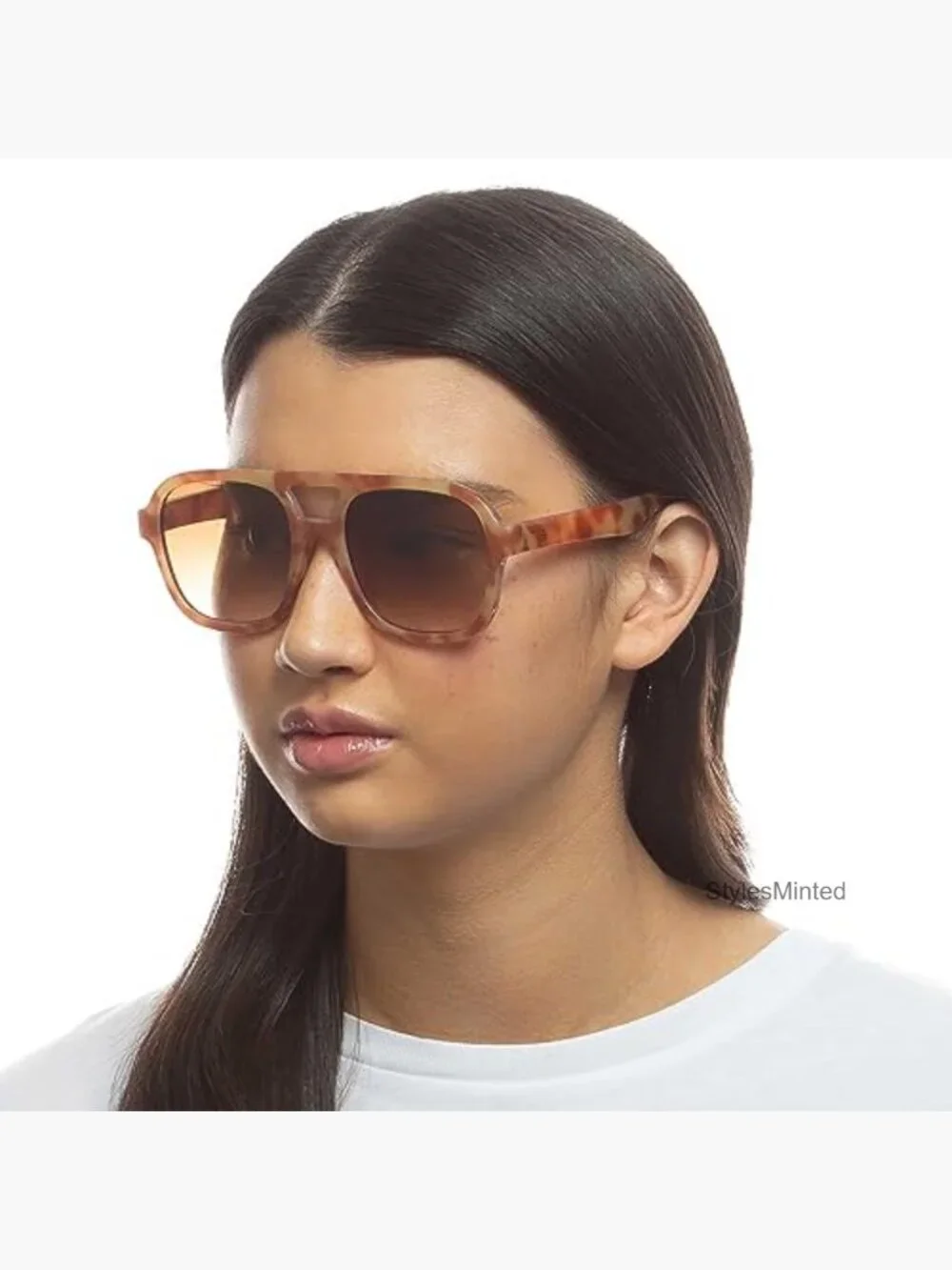 Vintage Tort Aviator Sunglasses Unisex 70s Style Polycarbonate Lenses